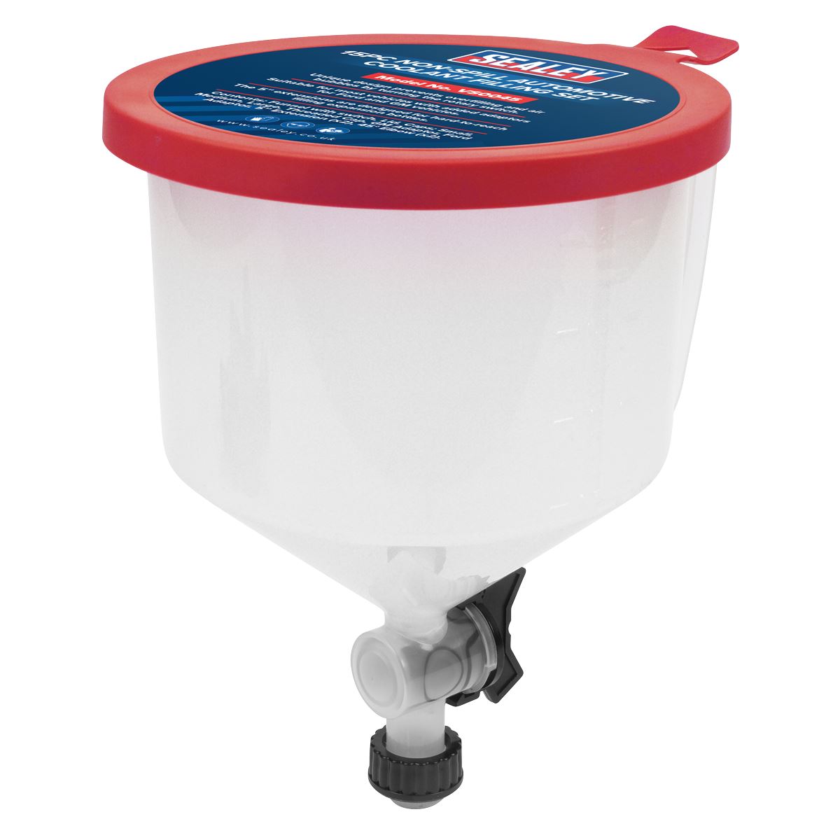 Sealey VS0045 Automotive Coolant Filling Set Non-Spill 15pc Sealey