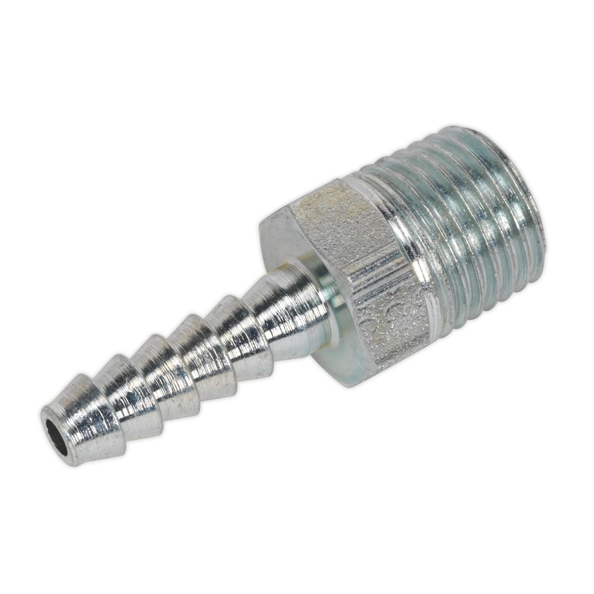 Sealey AC38 Screwed Tailpiece Male 1/4"BSPT - 3/16" Hose Pack of 5 Sealey