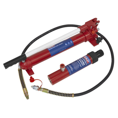 Sealey RE97.10-COMBO Snap Push Ram with Pump & Hose Assembly - 10 Tonne Sealey