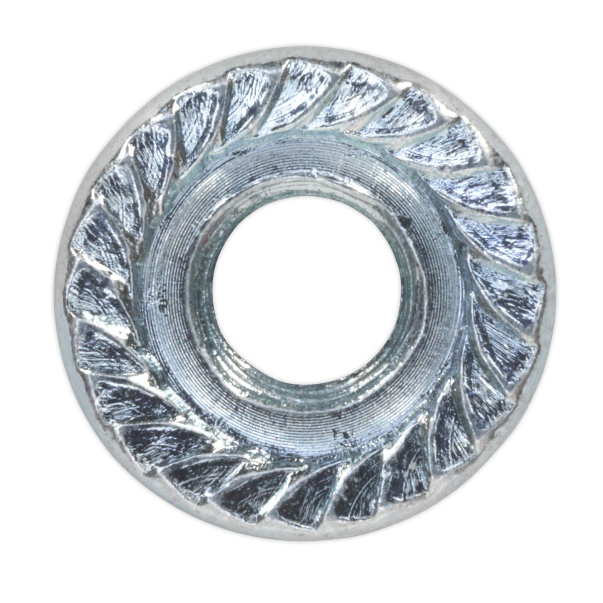 Sealey FN6 Flange Nut Serrated M6 Zinc Pack of 100 Sealey
