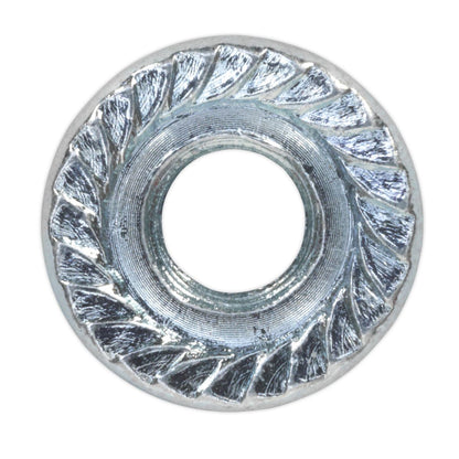 Sealey FN6 Flange Nut Serrated M6 Zinc Pack of 100 Sealey