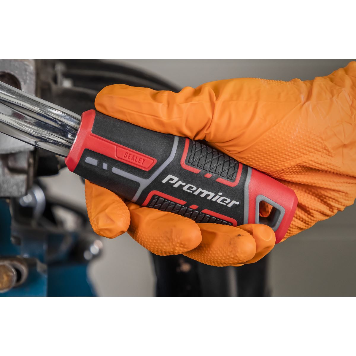 Sealey AK8938 Ratchet Wrench 3/8"Sq Drive Offset Pear-Head with Flip Reverse Sealey