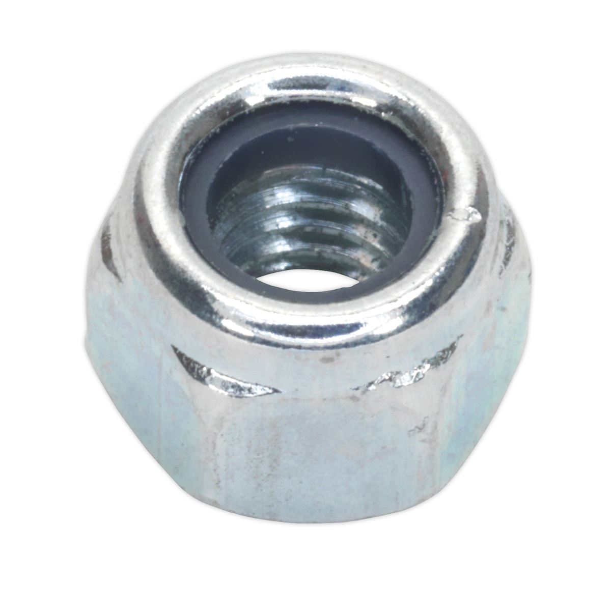 Sealey NLN6 Nylon Locknut M6 Zinc Pack of 100 Sealey