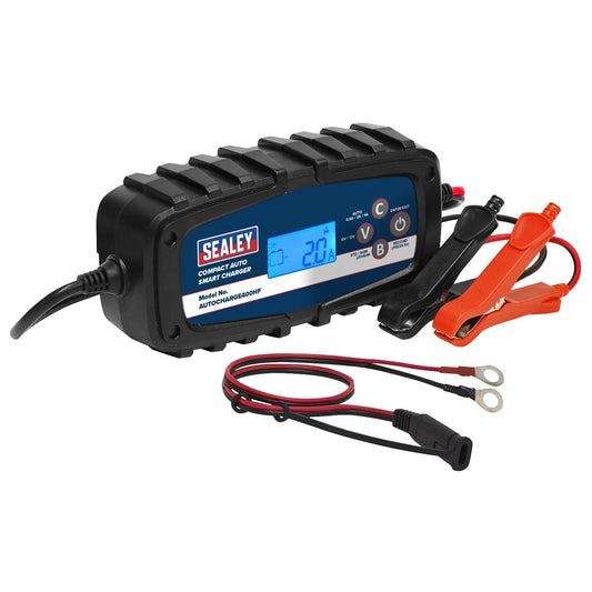 Sealey AUTOCHARGE400HF Compact Auto Smart Charger & Maintainer 4A 6/12V Sealey