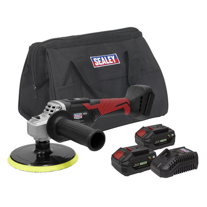 Sealey CP20VRPKIT2 Cordless Rotary Polisher Kit 20V 4Ah SV20 Series Ø150mm - 2 Batteries Sealey