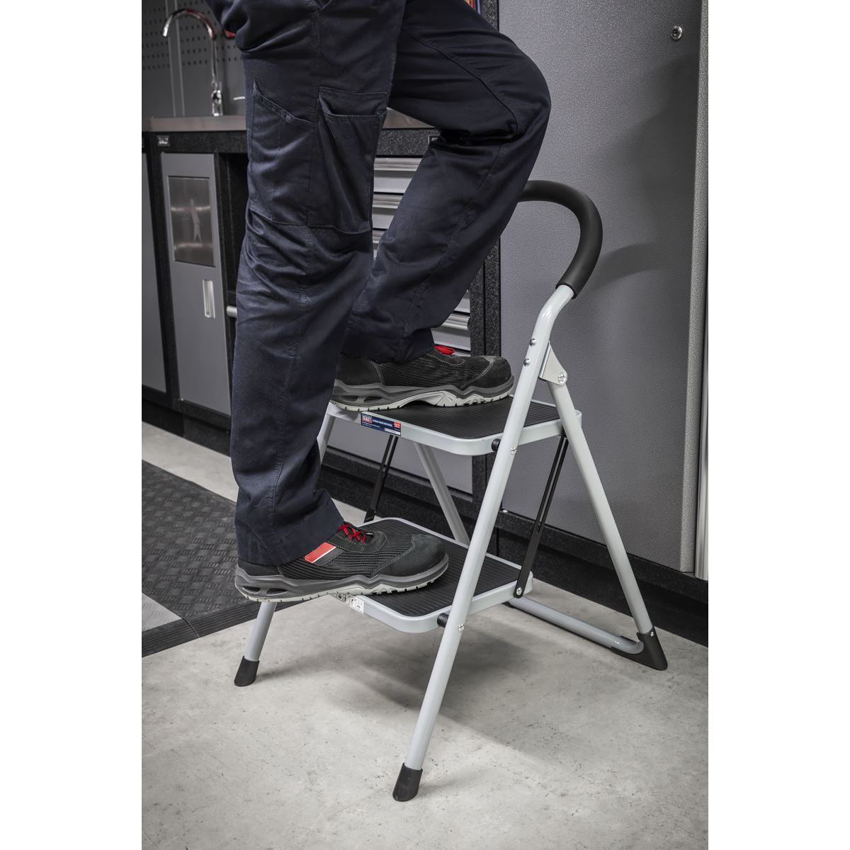 Sealey ASL2 Step Stool 2-Tread 150kg Capacity EN14183 Sealey