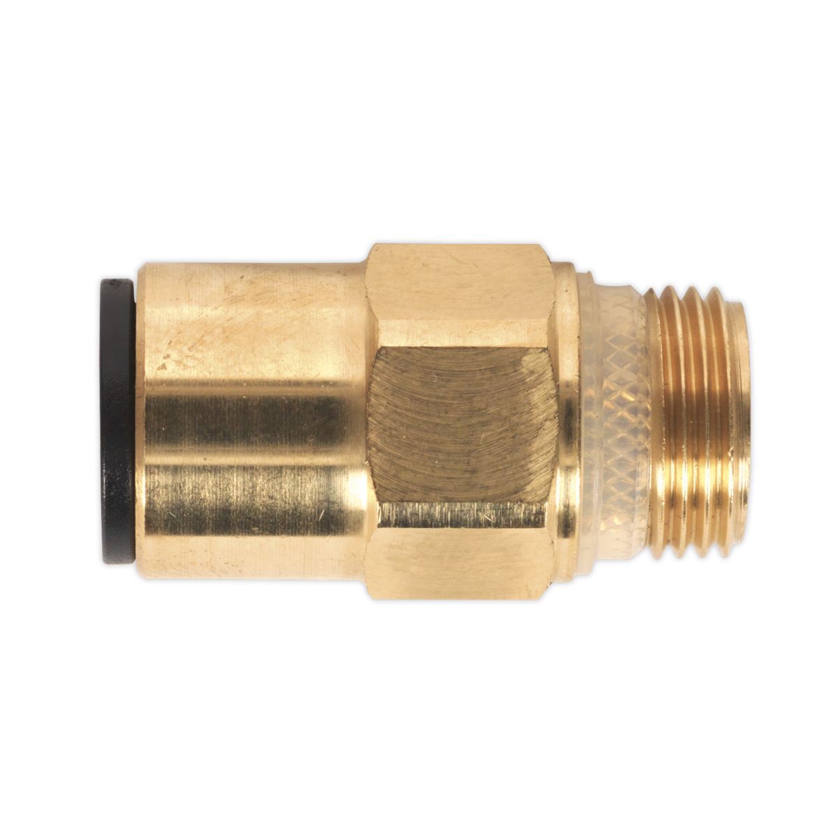 Sealey JGBC1238 Brass SuperThread Straight Adaptor 12mm x 3/8"BSP Pack of 2 Sealey