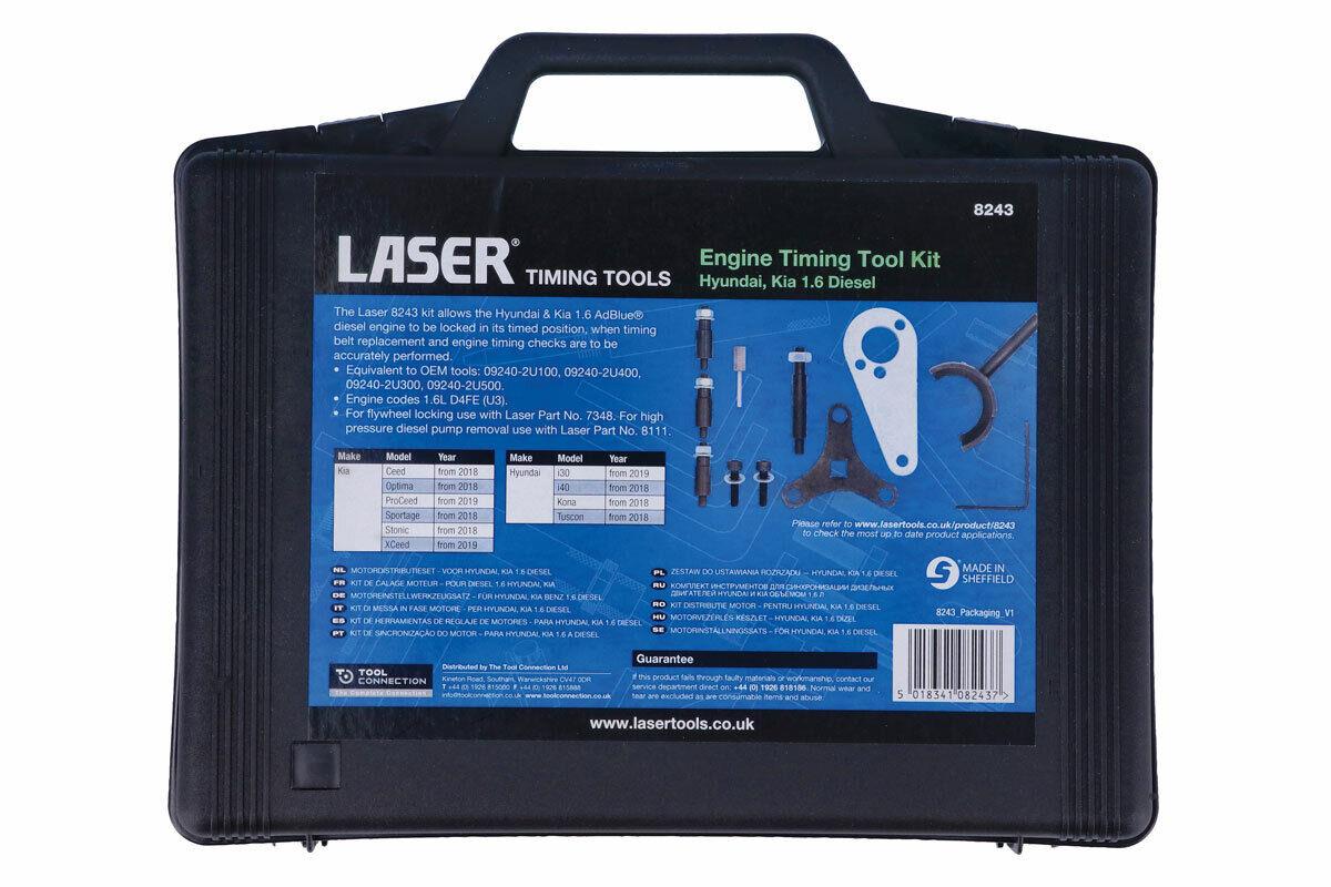 Laser Tools 8243 Engine Timing Kit - for Hyundai, Kia 1.6 Diesel Laser Tools