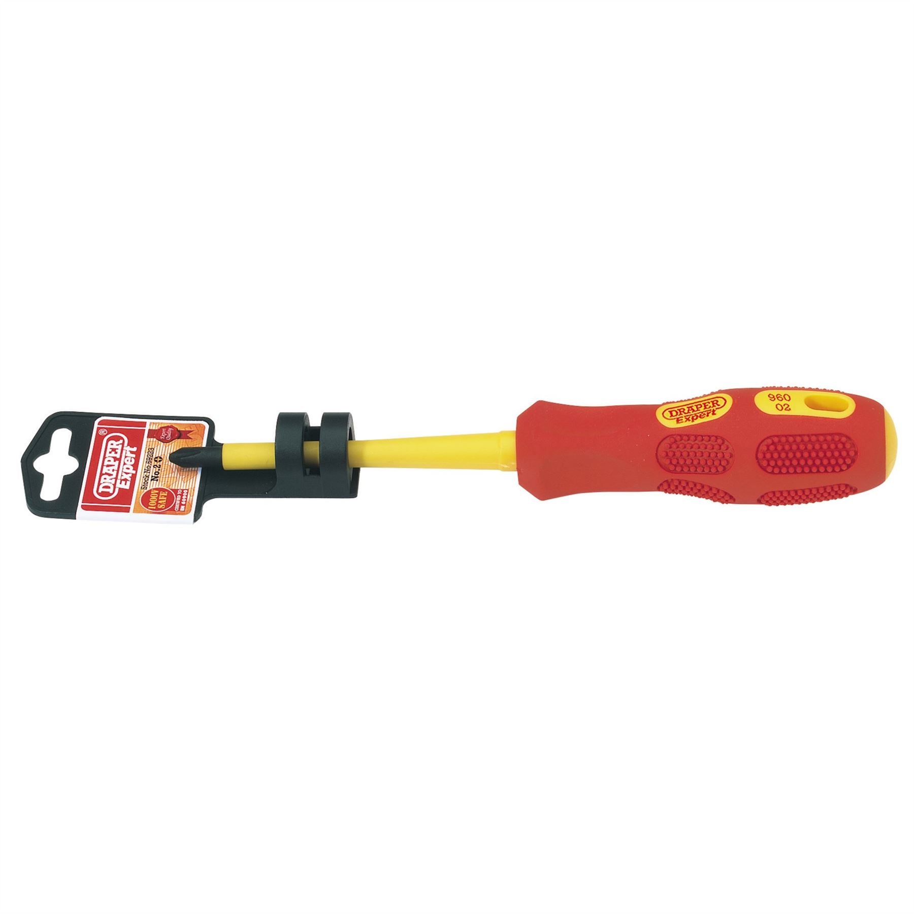 Draper 69223 VDE Approved Fully Insulated Cross Slot Screwdriver No.2 x 100mm Draper