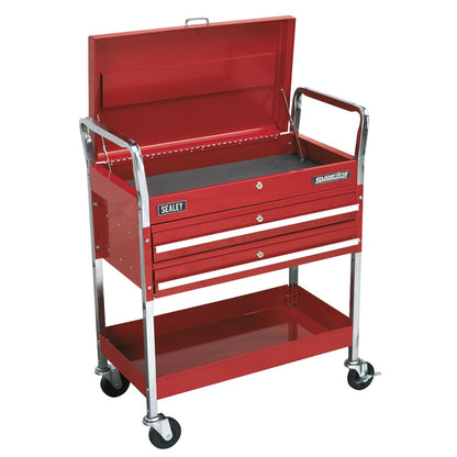 Sealey CX1042D Trolley 2-Level Heavy-Duty with Lockable Top & 2 Drawers Sealey