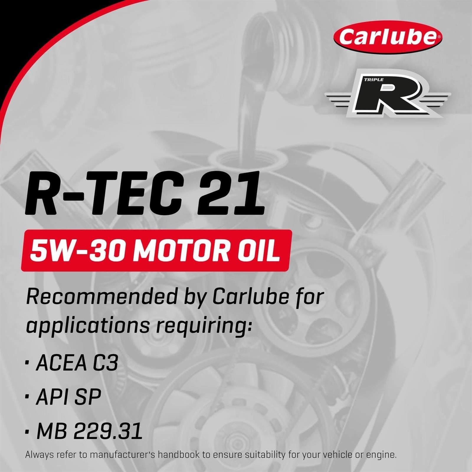 Carlube Triple R 5W30 Fully Synthetic Engine Oil 5L Long Life Motor Car Petrol Diesel Carlube