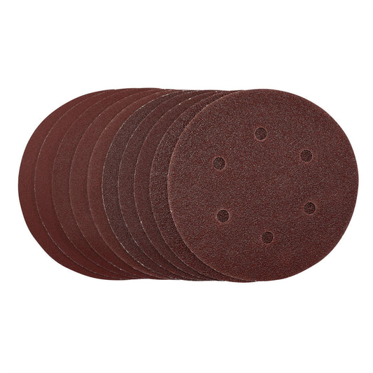Draper 55069 Sanding Discs 150mm Hook & Loop Assorted Grit Pack of 10 Draper