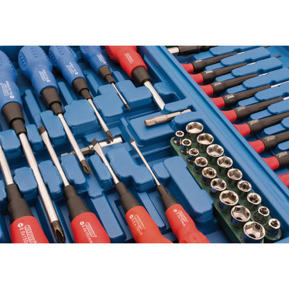 Draper 40850 Screwdriver Socket and Bit Set Blue 70 Piece Draper