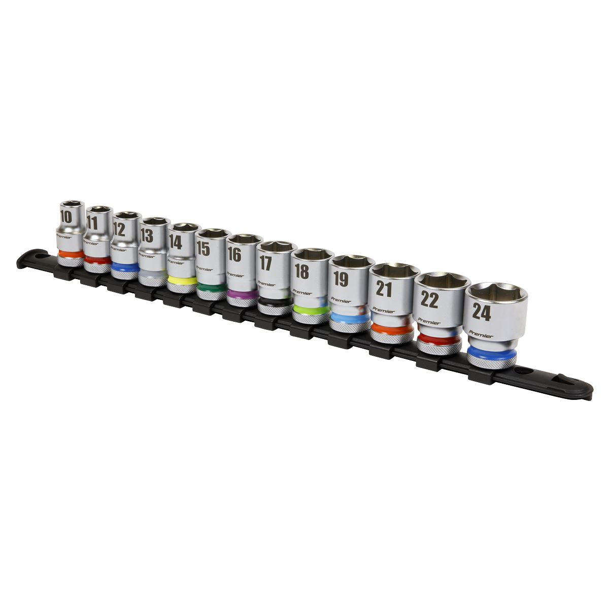 Sealey AK2661 Socket Set 13pc 1/2"Sq Drive 6pt WallDrive® Metric Sealey