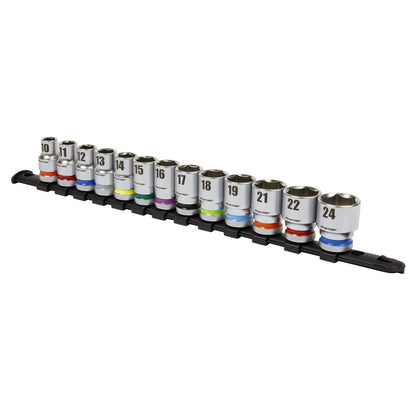 Sealey AK2661 Socket Set 13pc 1/2"Sq Drive 6pt WallDrive® Metric Sealey