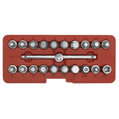 Sealey AK6586 Oil Drain Plug Key Set 21pc 3/8"Sq Drive Sealey