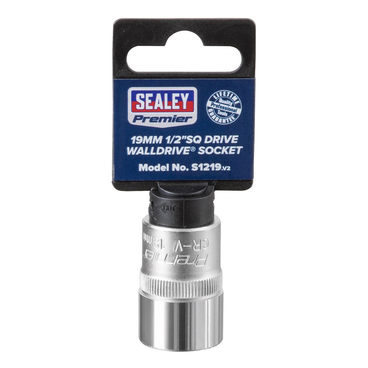 Sealey S1219 WallDrive® Socket 19mm 1/2"Sq Drive Sealey