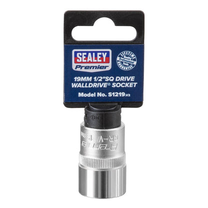 Sealey S1219 WallDrive® Socket 19mm 1/2"Sq Drive Sealey