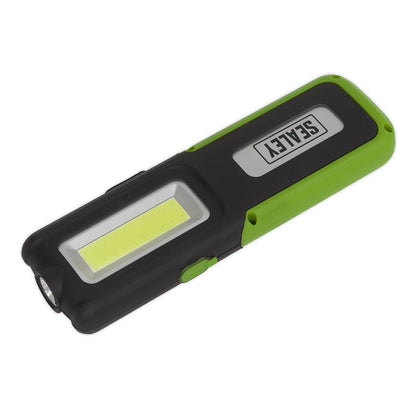 Sealey LED318G Rechargeable Inspection Light 5W COB & 3W SMD LED with Power Bank - Green Sealey