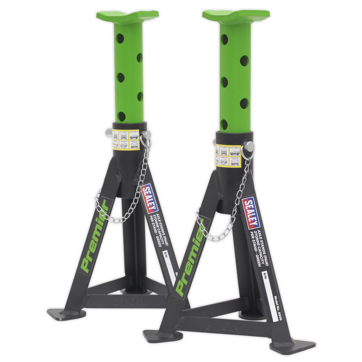 Sealey 3040AGCOMBO1 Premier Trolley Jack 3 Tonne & Axle Stands (Pair) 3 Tonne per Stand Combo Sealey