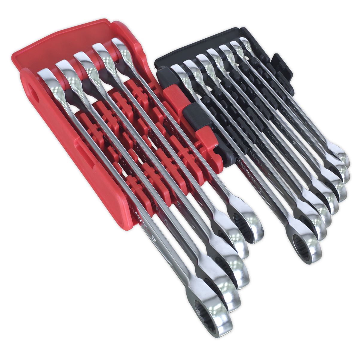 Sealey AK63922 Ratchet Combination Spanner Set 12pc - Metric - Premier Platinum Sealey
