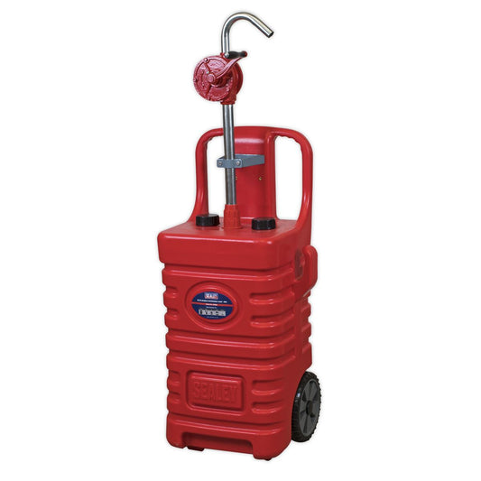 Sealey DT55RCOMBO1 Mobile Dispensing Tank 55L with Oil Rotary Pump - Red Sealey