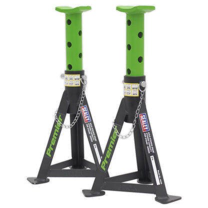 Sealey AS3G Premier Axle Stands (Pair) 3 Tonne Capacity per Stand - Green Sealey