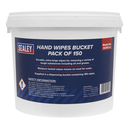 Sealey SCW3 Hand Wipes Bucket - Pack of 150 Sealey