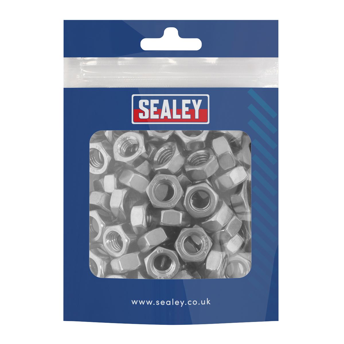 Sealey SS8 Stainless Steel Full Nut Din 934 – M8 x 1.25 pitch - Pack of 100 Sealey