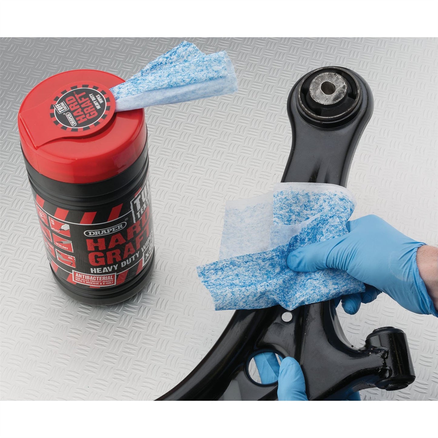 Draper 84712 Hard Graft Tuff Texture Heavy Duty Wipes Tub of 90 Draper