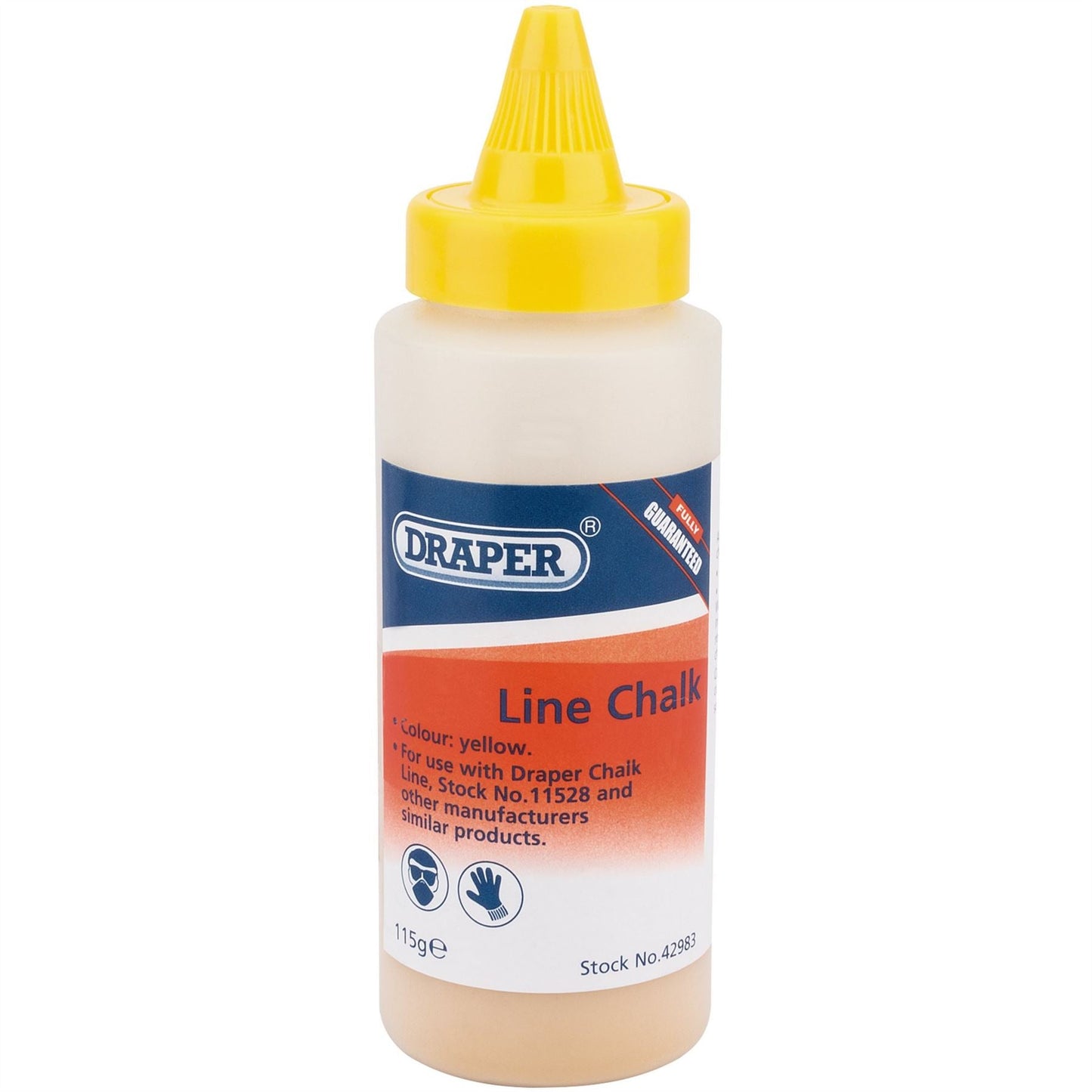 Draper 42983 Plastic Bottle of Yellow Chalk for Chalk Line 115g Draper