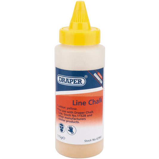 Draper 42983 Plastic Bottle of Yellow Chalk for Chalk Line 115g Draper