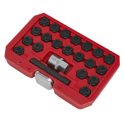 Sealey SX220 Locking Wheel Nut Key Set 22pc - VAG Sealey