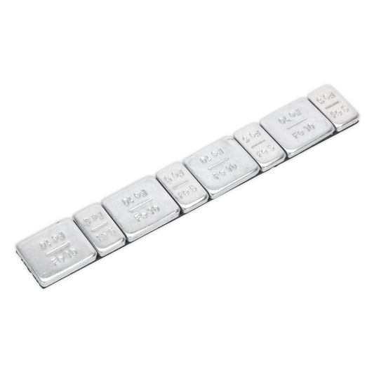 Sealey WWSA510 Wheel Weight 5 & 10g Adhesive Zinc Plated Steel Strip of 8 (4 x Each Weight) Pack of 100 Sealey