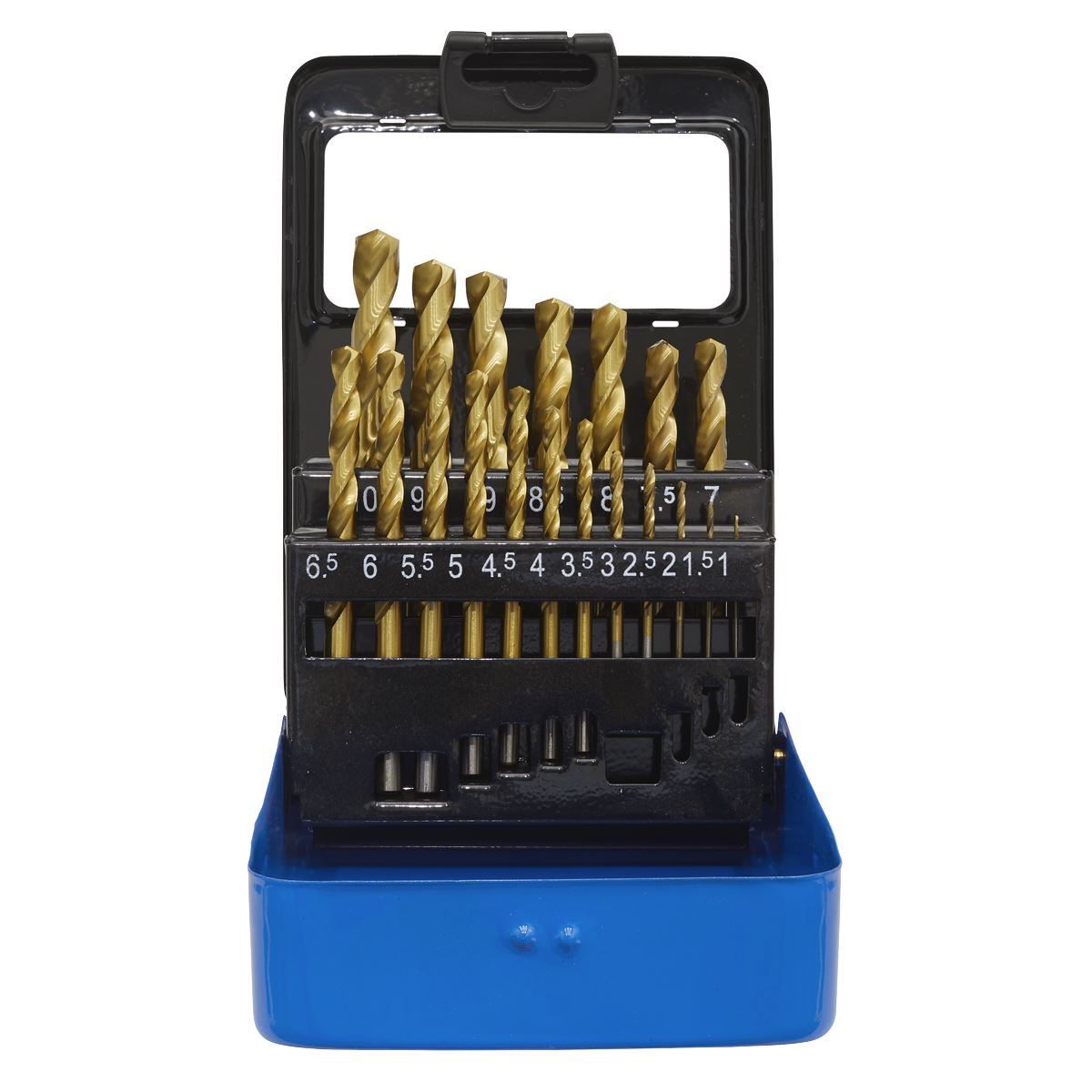 Sealey AK4719 HSS Fully Ground Drill Bit Set 19pc DIN 338 Metric Sealey