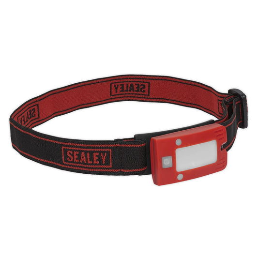 Sealey LED360HTR Rechargeable Head Torch 2W COB LED Auto-Sensor Red Sealey