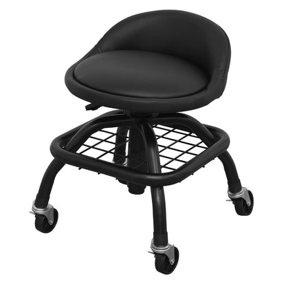 Sealey SCR02B Premier Industrial Pneumatic Creeper Stool with Adjustable Height Swivel Seat & Back Rest Sealey