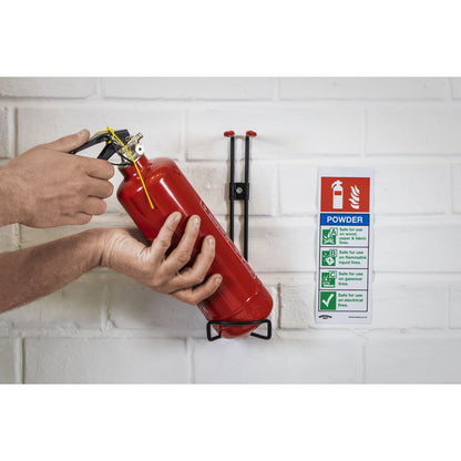 Sealey SS52V10 Safe Conditions Safety Sign - Powder Fire Extinguisher - Self-Adhesive Vinyl - Pack of 10 Sealey