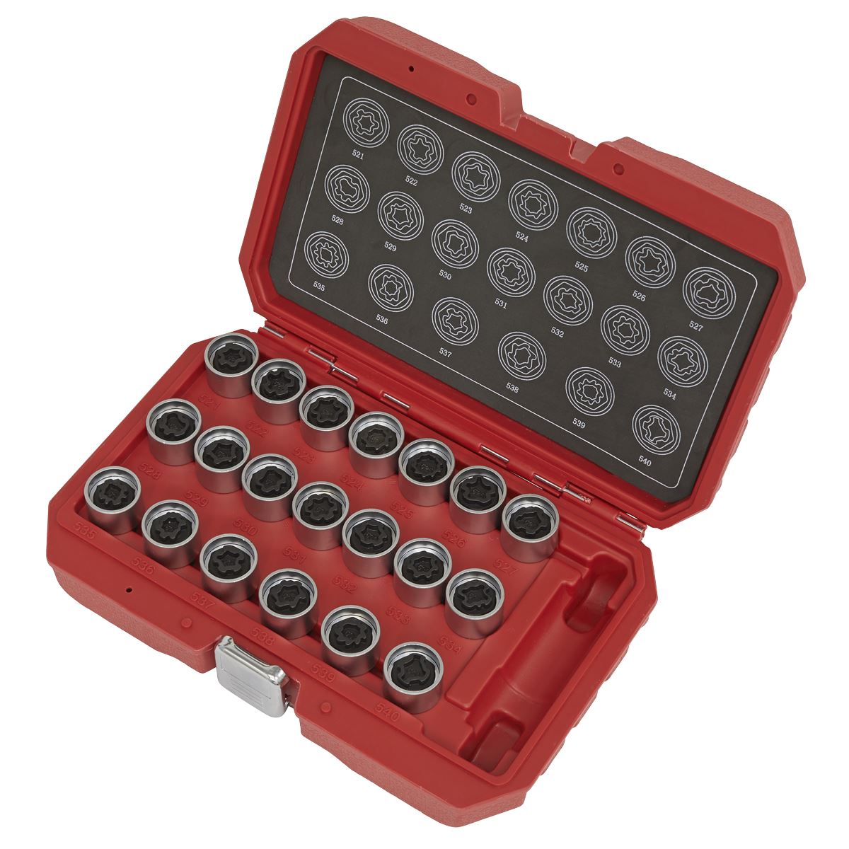 Sealey SX219 Locking Wheel Nut Key Set 20pc - VAG Sealey