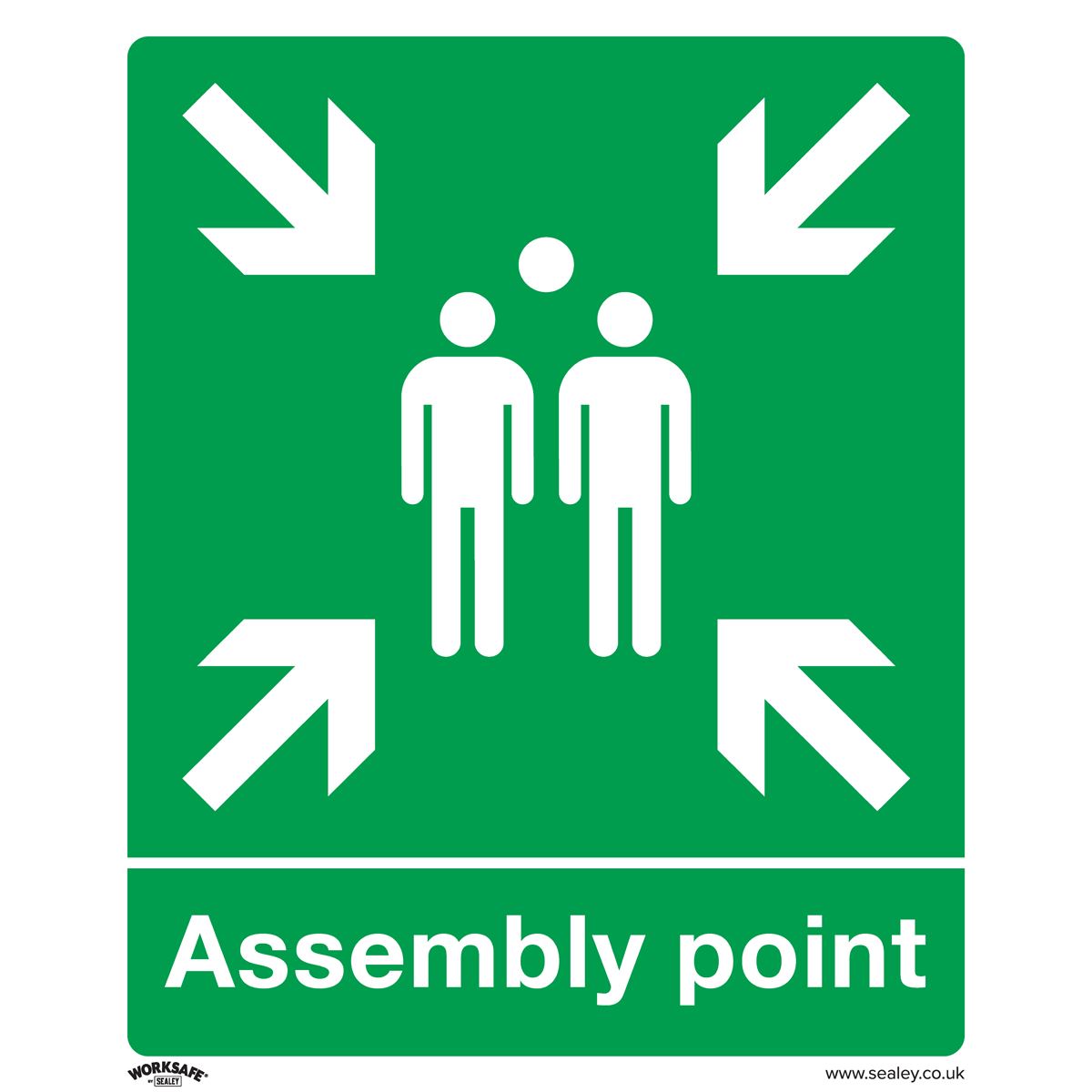 Sealey SS37P1 Safe Conditions Safety Sign - Assembly Point - Rigid Plastic Sealey