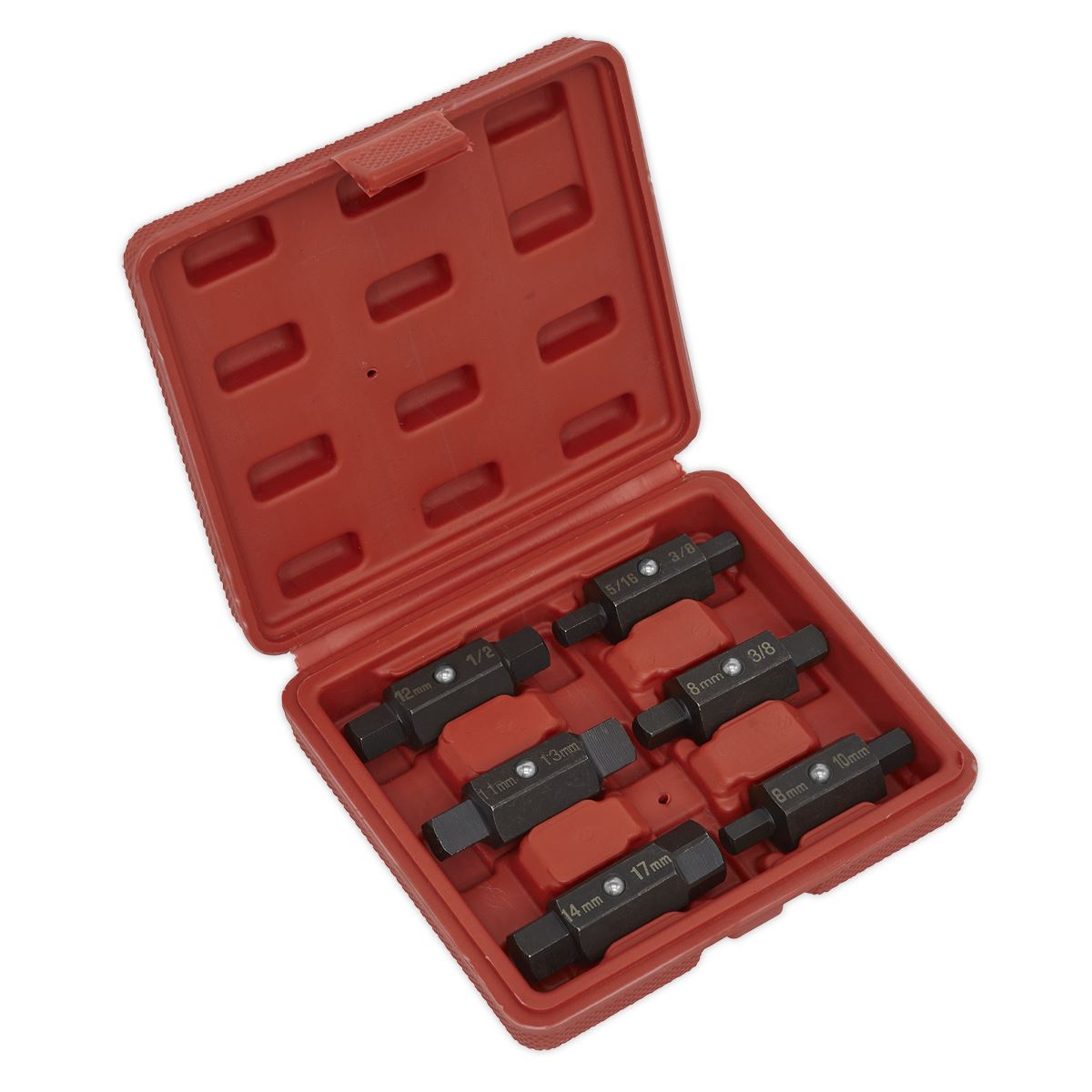 Sealey AK658 Oil Drain Plug Key Set 6pc Double End Sealey