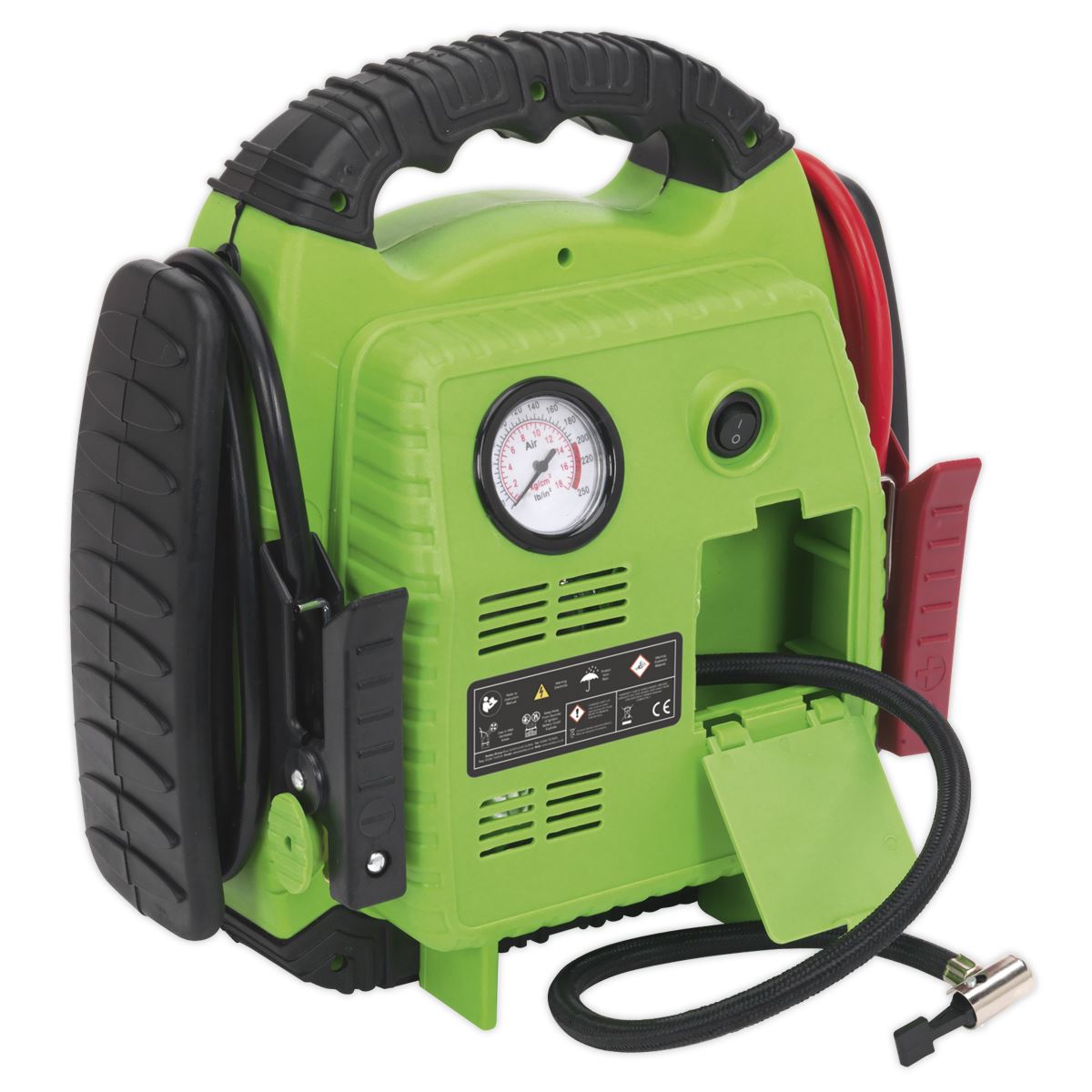 Sealey RS1322HV RoadStart® Emergency Jump Starter with Air Compressor 12V 900 Peak Amps Sealey