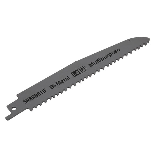 Sealey SRBRB611F Reciprocating Saw Blade Multipurpose 150mm 5-8tpi - Pack of 5 Sealey