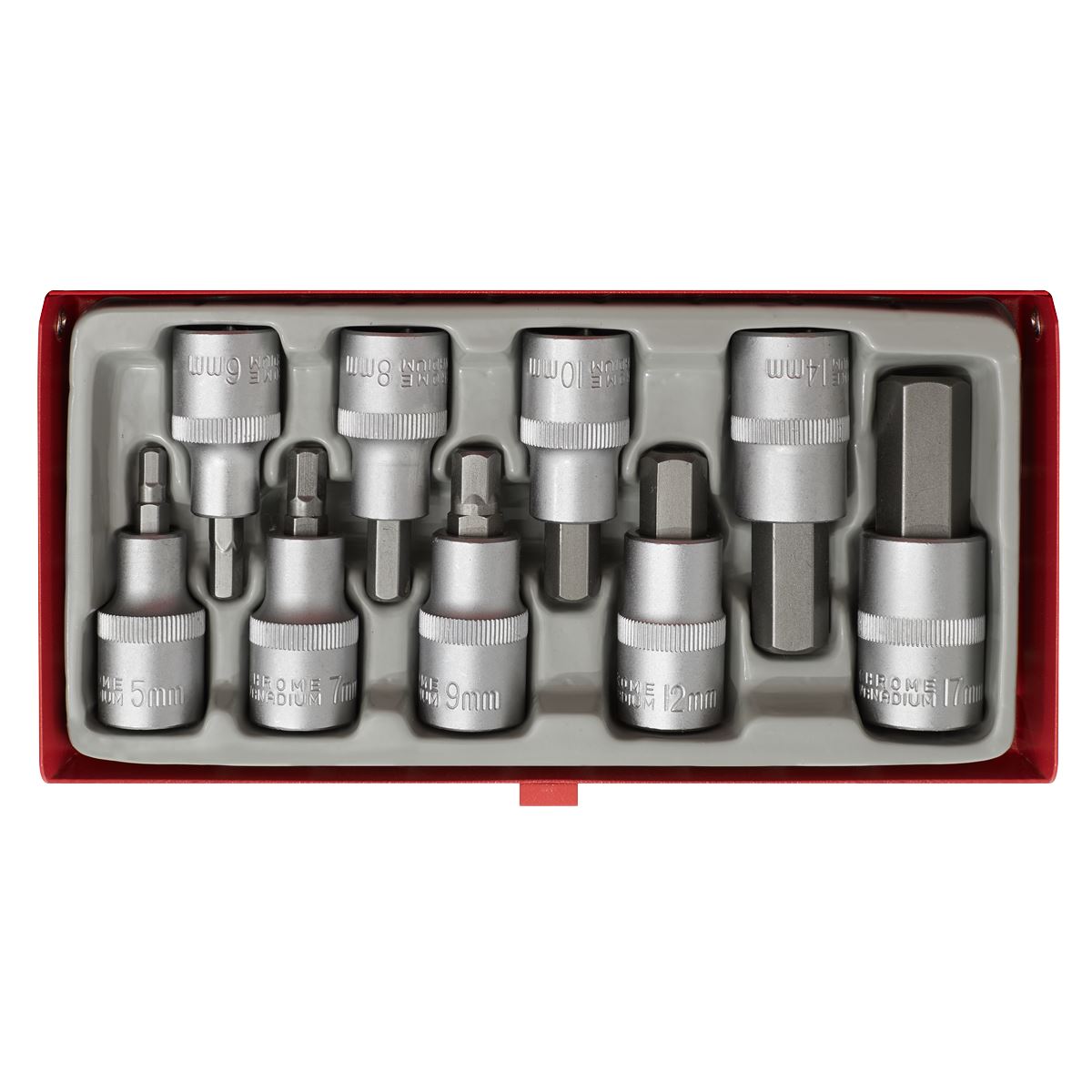 Sealey AK620 Hex Socket Bit Set 9pc 1/2"Sq Drive Sealey