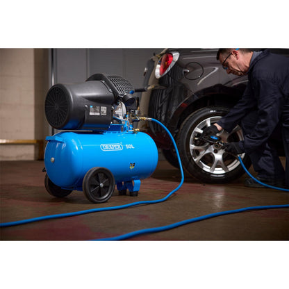 Draper 29355 50L Direct Drive V-Twin Air Compressor 2.2kW/3hp Draper