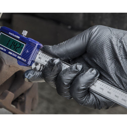 Sealey SSP57L Black Diamond Grip Extra-Thick Nitrile Powder-Free Gloves Large - Pack of 50 Sealey