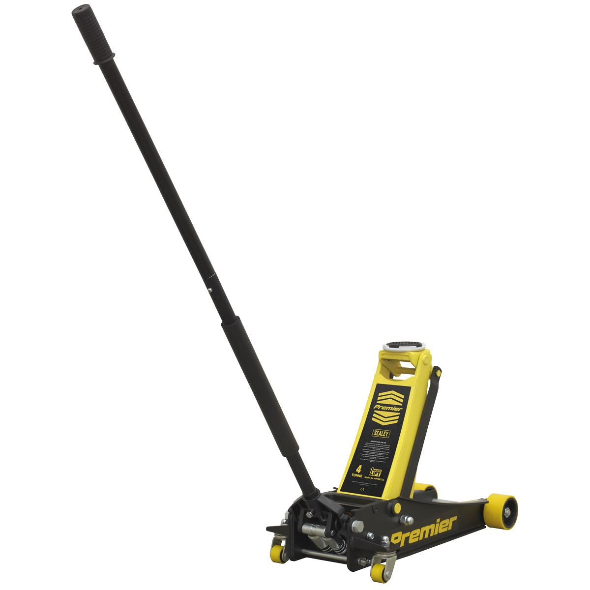 Sealey 4040AY Premier Low Profile Trolley Jack with Rocket Lift 4 Tonne - Yellow Sealey