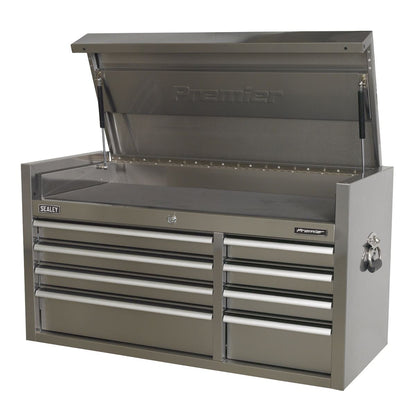 Sealey PTB104008SS Topchest 8 Drawer 1055mm Extra-Wide Stainless Steel Heavy-Duty Sealey