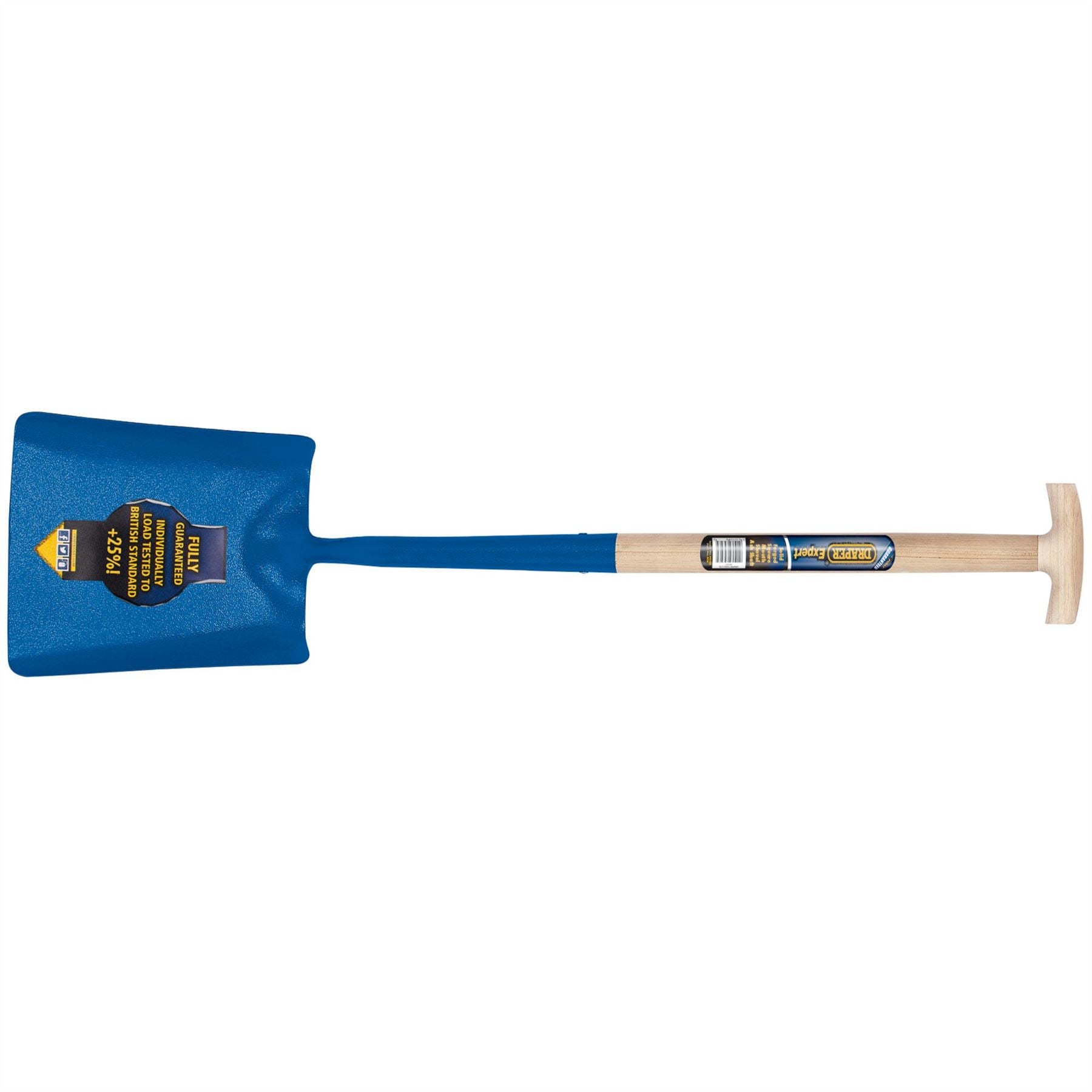 Draper 10873 Expert Contractors Square Mouth Shovel with Ash Shaft and T-Handle Draper