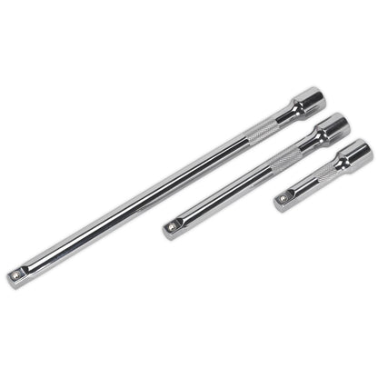 Sealey AK6340 Extension Bar Set 3pc 3/8"Sq Drive Sealey